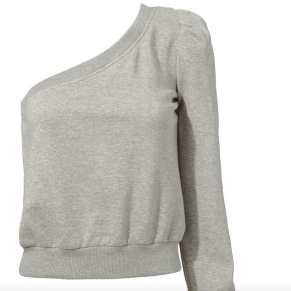 ALC Crane Sweatshirt Intermix Revolve One Shoulder Top XS Grey - Picture 8 of 11